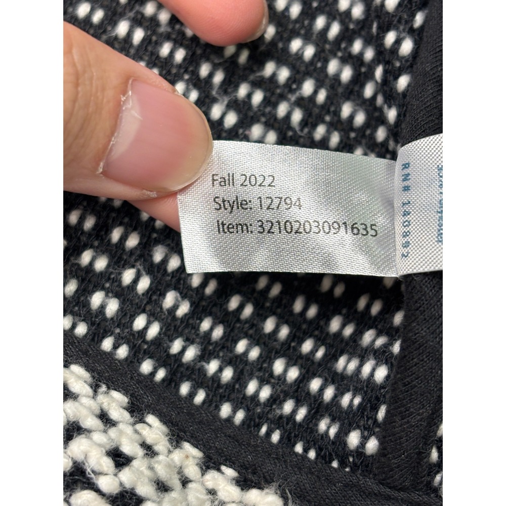 Marine Layer Womens Black White Textured Open Front Cardigan Sweater Small 12794 - Picture 5 of 10
